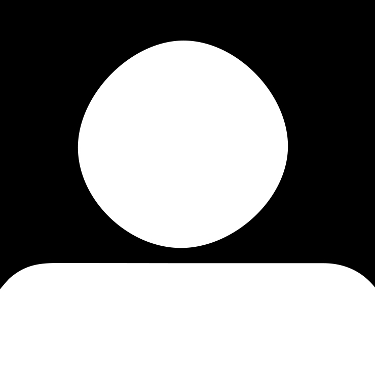 White silhouette of person on black background.